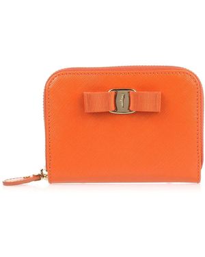 Ferragamo Orange Vara Small Wallet
