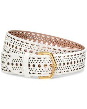 Alaïa Neo Vienne White Leather Belt - Multicolour