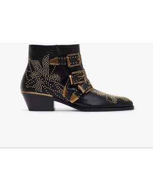 Chloé Susan Black Boots - White