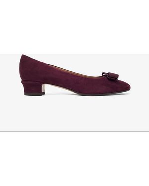 Ferragamo Vara 2.0 Plum Suede Court Shoes - Purple