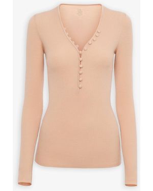 Chloé Henley Wool Knit Shirt - Pink
