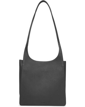 The Row Jules Black Leather Tote Bag