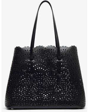 Alaïa Mina 37 Vienne Black Leather Tote Bag