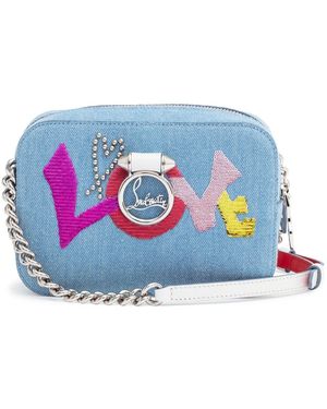 Christian Louboutin Rubylou Mini Denim Shoulder Bag - Blue