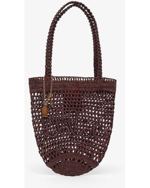 Chloé Small Summer Banana Dark Brown Tote Bag - Red