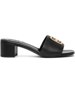 Givenchy 4g Black Leather Mule Sandals