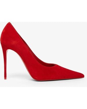 Christian Louboutin Kate Max 100 Red Suede Court Shoes