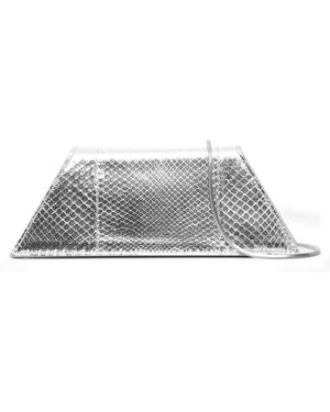 AMINA MUADDI Superamini Yigit Silver Clutch - Grey