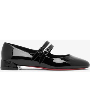 Christian Louboutin Sweet Jane Black Patent Ballerinas - White