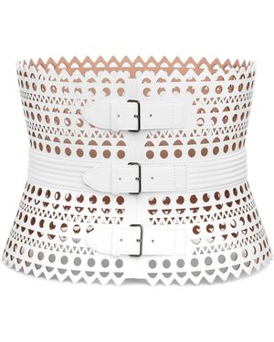 Alaïa Le Corset White Leather Belt - Multicolour