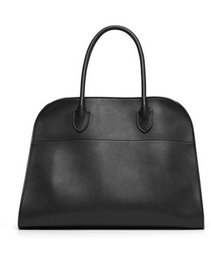 The Row Soft Margaux 12 Black Leather Bag