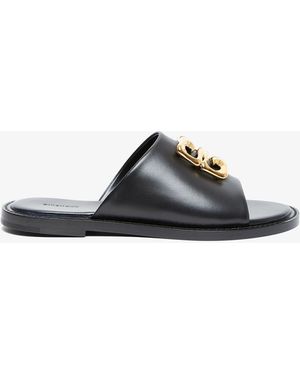Givenchy 4g Liquid Black Flat Mules