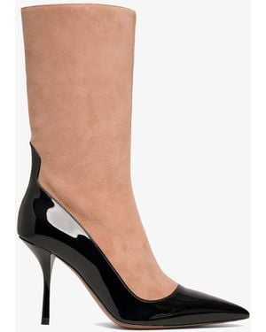 Alaïa Short Boot 90 Black And Beige Short Boots