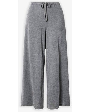 The Row Lanuit Grey Melange Cashmere Trousers