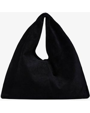 The Row Bindle Small Black Suede Bag