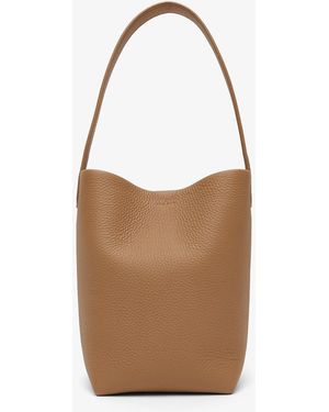 The Row Small N/s Park Dark Taupe Tote Bag - White