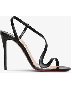 Christian Louboutin Rosalie 100 Black Leather Sandals