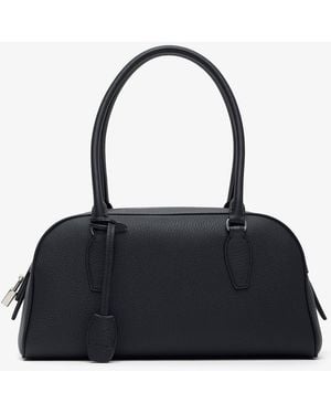 The Row India E/w Small Black Leather Bag