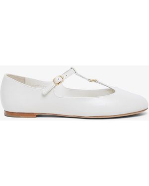 Chloé Marcie Off White Leather Ballerina Strap