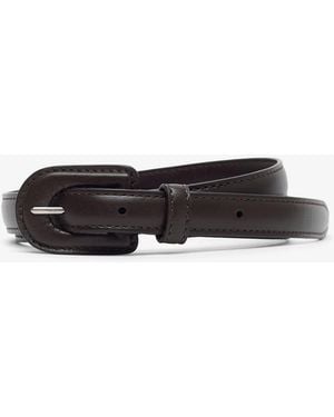 The Row Thin Leather Belt - White