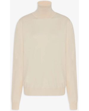 The Row Heva Shell Wool Turtleneck Jumper - Natural
