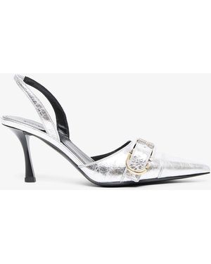 Givenchy Voyou Silver Slingback Court Shoes - White