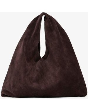 The Row Bindle Small Brown Suede Bag