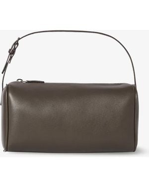 The Row 90's Small Grain Leather Bag - Gray