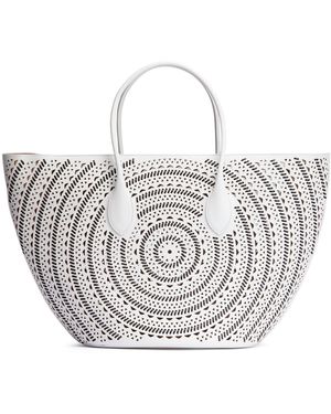 Alaïa Black And White Large Tote Bag - Metallic