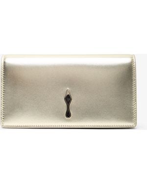 Christian Louboutin Bettina Laminated Nappa Clutch - Natural