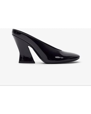 Givenchy Sculpted Heeled 95 Black Patent Mules - Blue