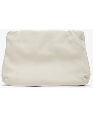 The Row Bourse Ivory Leather Clutch Bag - White