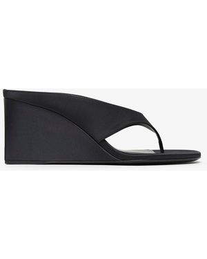 Alaïa Cube Thong Satin Mules - White