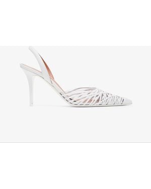 AMINA MUADDI Lori 90 Nappa Slingback Court Shoes - White
