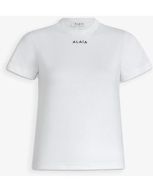 Alaïa Embroidered Logo Fitted T-shirt - White