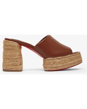 Christian Louboutin Calakala 85 Leather Espadrilles - Brown