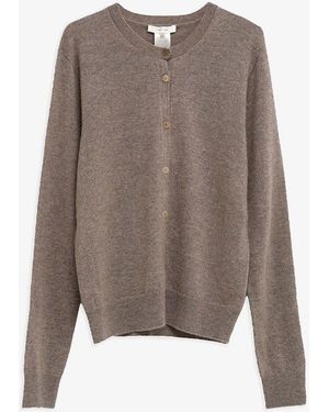 The Row Maui Pebble Beige Cashmere Cardigan - Brown