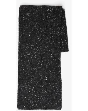 The Row Heiki Charcoal Melange Cashmere Scarf - Black