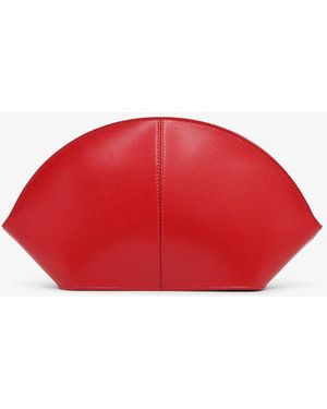 The Row Mel Red Leather Clutch