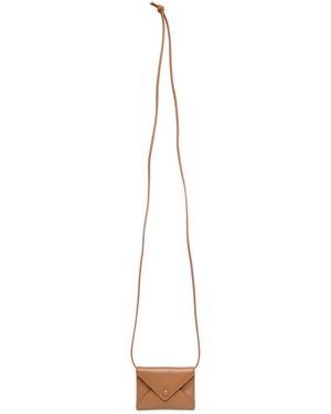 The Row Mini Envelope Taupe Leather Shoulder Bag - Metallic