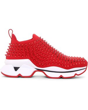 Christian Louboutin Spike Sock Red Trainers