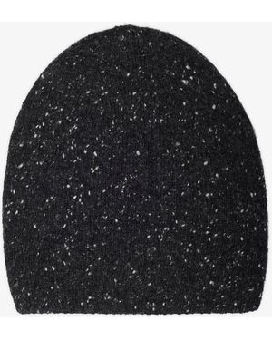 The Row Marvy Charcoal Melange Cashmere Beanie - Black