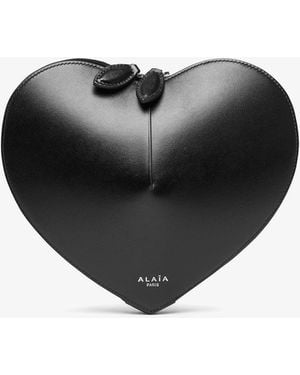 Alaïa Le Coeur Black Leather Crossbody Bag