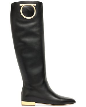 Ferragamo Avio Black Leather Boots