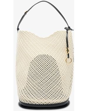 Alaïa Large Beige Bucket Bag - White