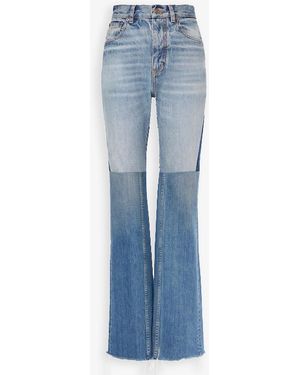 Chloé Flared Patchwork Jeans In Denim - Blue