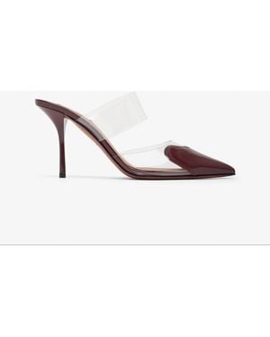 Alaïa Coeur 90 Burgundy Mule Court Shoes - Red