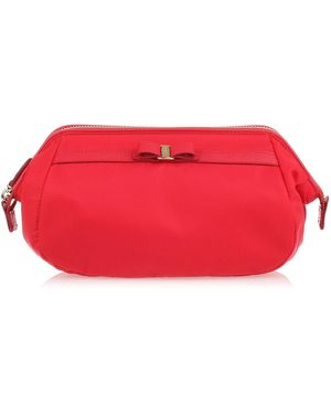 Ferragamo Red Nylon Cosmetic Bag