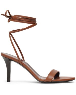 The Row Maud Brown Leather Sandals