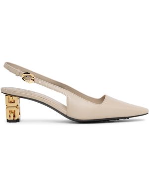 Givenchy G Cube 50 Beige Slingback Court Shoes - Natural